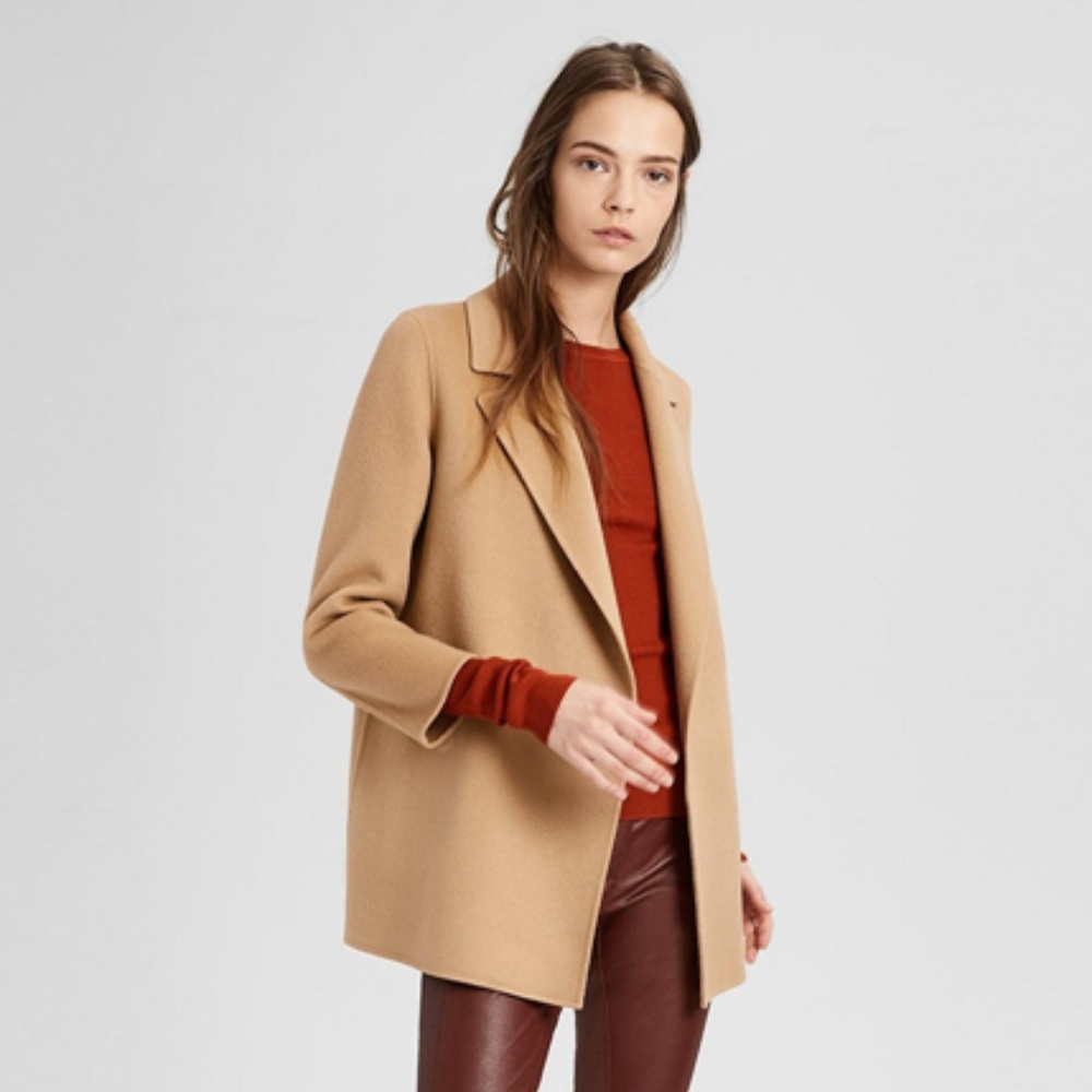 NWT Theory Camel Sileena Coat, Size P - Picture 6 of 8